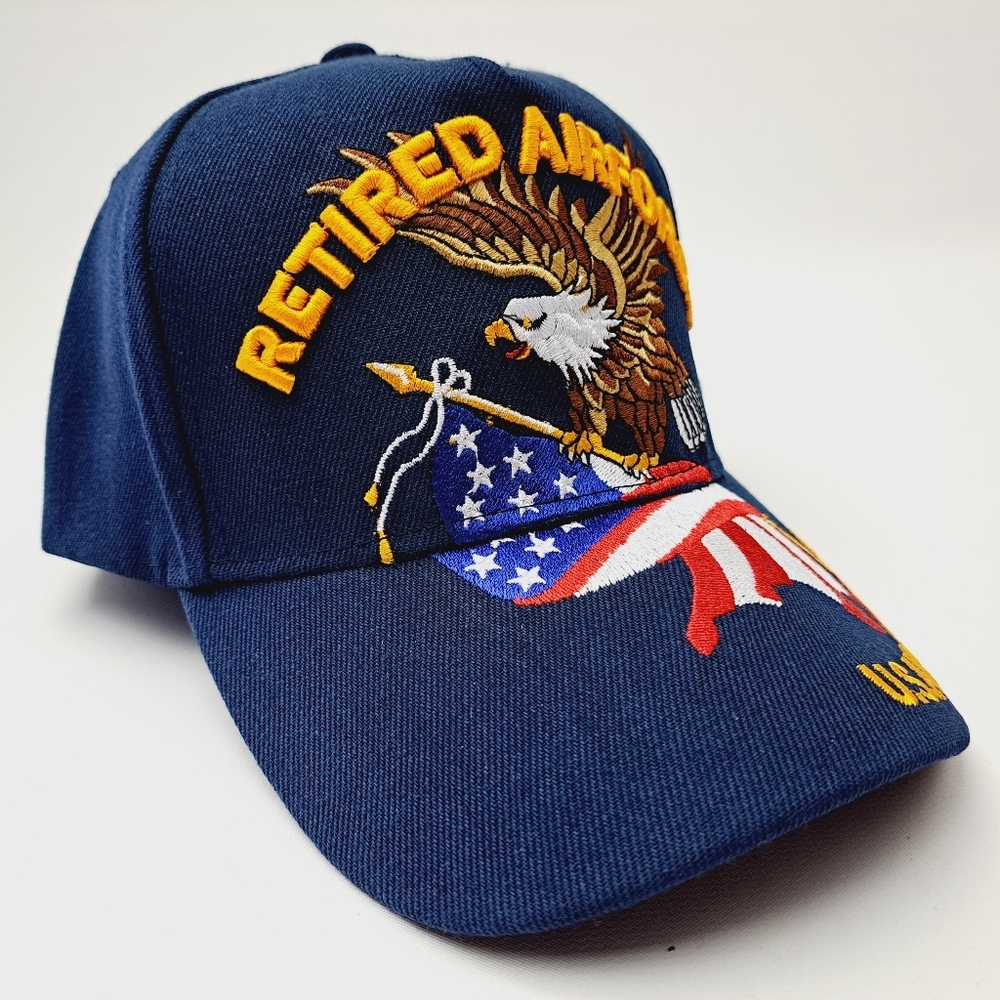 U.S. Air Force Retired Baseball Cap Navy Blue Embroidered - Picture 4 of 4